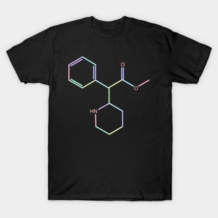 Ritalin Kawaii Pastel Rainbow Molecule T-Shirt